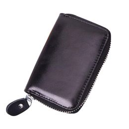 Wallets Aelicy Wallet Bag Women's Leather Anti-theft Card Holder Men's Package 10 Bit Vintage Organ