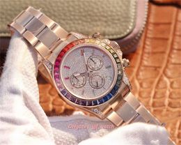 Wholesale Automatic 7750 Movement Watch Rose Gold Case Diamond Set Dial Sapphire Glass With Independent Chronograph