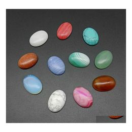 Stone Oval 25X18Mm Natural Crystal Cabochon Loose Beads Opal Rose Quartz Turquoise Stones Face Healing Dhseller2010 Drop Delivery Jew Dhagm