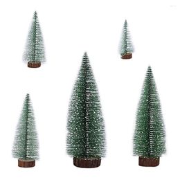 Christmas Decorations 5pcs Fake Tree Xmas Pine Needle Miniature Toy Small Cedar Desktop Decoration