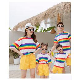 Car Dvr Family Matching Outfits New Arrival Summer T Shirts Comfortable Colorf And Yellow Drop Delivery Baby Kids Maternity Clothing Dhu3Q
