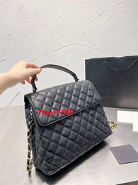 Fashion Medium Black Shoulder Bags Designers Luxury Handbags Carviar Leather Totes Designer Handbag Women Crossbody Bag Popular Ladies Purses Chain Messenger Bag