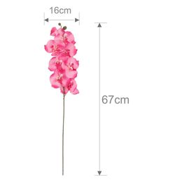 Decorative Flowers Wreaths PATIMATE Artificial Butterfly Orchid Artificial Flowers For Decor Silk Flower Bouquet Phalaenopsis Real Touch Fake Flowers T230217