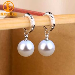 Charm Stud Buy get one free 925 Korean style Women's pearl earrings Simple and versatile sterling silver anti allergy