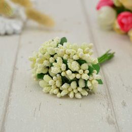 Decorative Flowers Wreaths 12 Pcs Stamen Sugar Handmade Artificial Flowers Cheap Wedding Decoration Diy Wreath Needlework Gift Box Scrapbooking Fake Flower