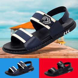 Sandals 2023 For Mens Shoes Male Black Blue Slippers Soft Comfort Fashion Casual Summer Outdoor Beach Trend Platform Walking