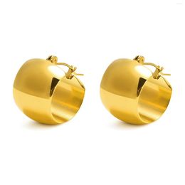 Hoop Earrings Trendy Bold For Women Girls Jewelry Gold Color Stainless Steel Huggie Minimalist Chunky Metal Punk Hoops