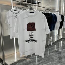 xinxinbuy Men designer Tee t shirt 23ss Paris Finger label letter print short sleeve cotton women white black Beige S-2XL