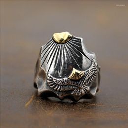 Cluster Rings National Standard S925 Sterling Silver Thai Retro Personality Domineering Men's Large Wide And Heavy Eagle Index Finger R