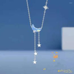 Pendant Necklaces Trendy Moon Stars Necklace For Women Collar Chain Simple Light Luxury Birthday Gift Exquisite Clavicle