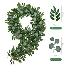 Decorative Flowers Eucalyptus Garland Greenery Leaves Vines Plants For Festival Farmhouse Decor