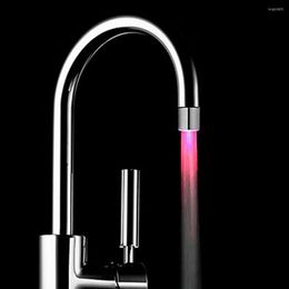 Kitchen Faucets Temperature Sensor 3 Color Water Tap Faucet Glowing Shower LED Light Extender With Adapter In Stock Dropshiping