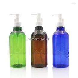 Storage Bottles 10pcs 500ML Green Blue Brown Plastic Emulsion Lotion Pump Dispenser Cosmetic Container Large Empty Refillable Shampoo Bottle