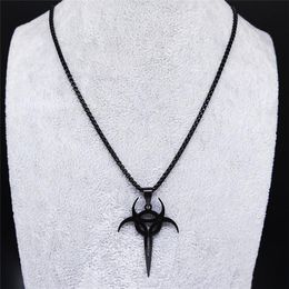 Pendant Necklaces Psyclon Nine Stainless Steel Necklace For Women/Men Black Color Jewelry Collares De Acero Inoxida N1270S02Pendant