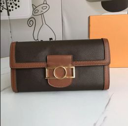 DAUPHINE Wallet Woman Metal Hasp Coin Purses Fashion Mini Short And Long Wallets Leather Card Holders Luxurys Designers Classic Coins Purse With Box