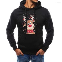 Men's Hoodies Fashion Autumn And Winter Pattern Foreign Trade Man Christmas Stamp Sling Hooded Cap Hoodie Sportswear