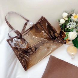 Clear Jelly Tote Pvc Shopping Bags with Handles and Little Accessories Pouch Designer Women Summer Sporty Beach Bag