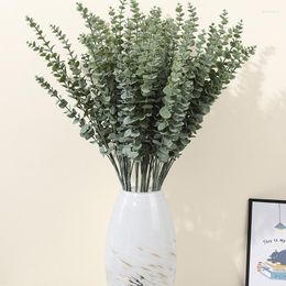 Decorative Flowers Artificial Plant 5 Prongs Eucalyptus Soft Hand Flower Money Leaf Leaves Fake Wedding Decoration