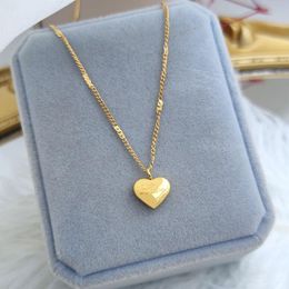 Pendant Necklaces Stainless Steel Gold Colour Love Heart Necklace For Women 2023 Romantic Fashion Neck Chain Wedding Jewellery GiftPendant