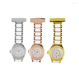 Pocket Watches Rhinestone Fob Watch Luxury Sparkling Arabic Numerals Alloy Bracelet Clipping Quartz Fashion Casual