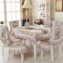 Table Cloth High Quality Tablecloths With Chair Covers Mats Embroidered Tablecloth For Wedding Home Coffee Cover