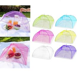 Other Kitchen Tools 6 Pcs Pop-Up Mesh Screen Food Cover Tent Reusable Collapsible Anti Fly Mosquitoes Umbrella Net Protector for Home Ou 230217