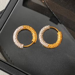 Sun Moon Stars Gold/Silver Two-Color Texture Earrings Stud Women's Advanced Jewelry Simple Design 925 Silver Needle Accessories