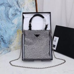 Diamond Evening Bags Women Designer Wedding Totes 4 Colors Black Green Pink White With Handle Bling Bling Semi Rhinestones Crossbody Bag