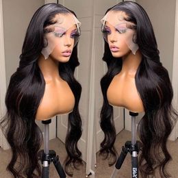 Lace Wigs 34inch HD Transparent Front Body Wave 13x4 Frontal Human Hair Brazilian 4x4 Closure Black WomenLace