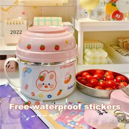 Bowls Fast Cup Stainless Steel Noodle Bowl Lunch Box Large Dormitory And Chopsticks Set Tableware Insulated