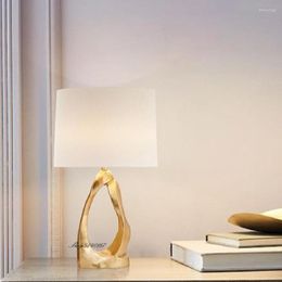 Table Lamps Modern Copper Art Resin Desk Lamp For Living Room Bedroom Bedside Designer Home Decoration Lighting Fixtures