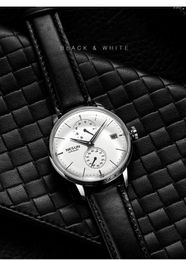 Wristwatches NESUN Fashion Calendar Automatic Mechanical Watch Men's Leather Strap Sports Luminous Waterproof