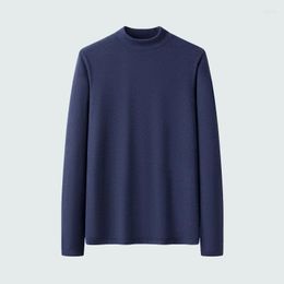 Men's T Shirts Boys Tops Blue Long Sleeve Tshirt Oversize Winter Shirt Round Neck Warm Casual Undershirt Worsted Knitwear Tee 3xl 4xl