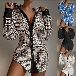 2023 Women's Blouses Vintage Pattern Print Slim Shirt Blusa Fashion Turn Down Collar Botton Long Blouse Women Casual Sleeve Office Tops Harajuku shirts