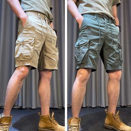 Men's Shorts Japan Style Shorts Men Knee Length Cargo Shorts Elastic Waist Men Fashion Bottoms Military Tactical Trousers Summer Shorts Men J230219