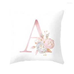 Pillow Case High Quality Simple Style 26 English Alphabet Pillowcase Solid Color Printing Peach Skin Cushion Cover Sofa