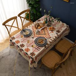 Table Cloth 3 Colours Household El Western Restaurant Decoration Tablecloth Retro Tassel Design Digital Printing