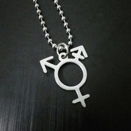 Pendant Necklaces Stainless Steel Transgender Symbol Necklace Pride Jewellery Male And Female GiftPendant