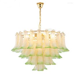 Pendant Lamps Postmodern Metal Lights Creative Bedroom Restaurant Designer Living Room Model Peacock Leaf Glass