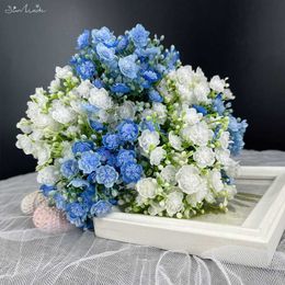 Decorative Flowers Wreaths SunMade Vivid 6 Pcs/Bundle Babysbreath Plastic Artificial Flowers Home Garden Decoration Flower Arrangement Supplies Fake Plants