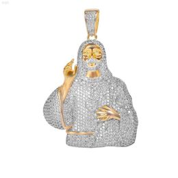 Hiphopanpassad silverbas religiös zirkon Moissanite Jesus Style Micro Paving Exquisite Classic Pendant