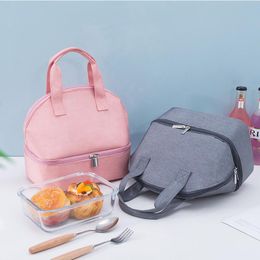 Storage Bags Portable Thermal Lunch Bag For Men Women Office Picnic Waterproof Breakfast Food Zipper Fresh Cooler