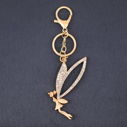 Keychains Gold Filled Fairy Angel Keychain Key Ring Charms Pendant Women Bag Car Chains Accessories Wholesale Jewellery Gift Kcha08