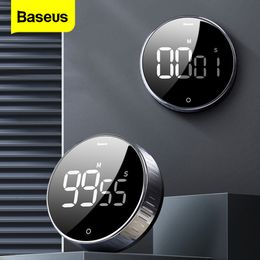 Kitchen Timers Baseus LED Digital For Cooking Shower Study Stopwatch Alarm Clock Magnetic Electronic Countdown Time 230217