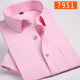 Men's Dress Shirts Pekerjaan Bisnis Katun Musim Panas Kualitas Tinggi Mode Baru Formal Kemeja Pria Lengan Pendek Super Ukuran Besar