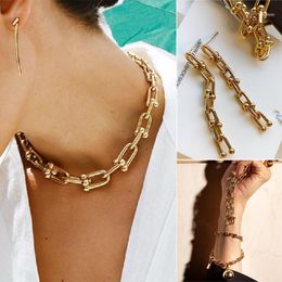 Chains Luokey Women's Choker Necklace Gold Color Thick Chain Chunky Punk Fashion Hip Hop Jewelry Bijoux Femme1