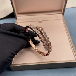 Designer gold charm bracelet snake bone female snake head rose gold 18k gold bracelet all titanium alloy electroplating never fades as a gift to share love jewelry.