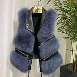Women's Fur & Faux 2023 Woman Warm Fleece Coat Vest Autumn Winter Female Solid Overcoat Plush Jackets Ladies Sleeveless Waistcoat Q252