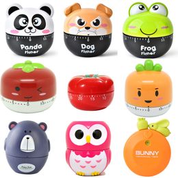 Kitchen Timers Cartoon Multicolor Animal Creative Remind Students Mechanical Children Gift Baking Accessories 230217