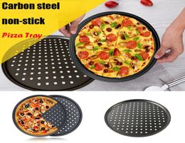32 cm Strumento antiaderente rotondo rotondo in acciaio in acciaio in acciaio pizzera da forno rivestimento per pizza antiaderente 7818331